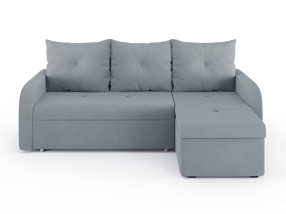 Диваны угловые в гостиную, Диван-кровать угловой Мини Люкс трехсекционная еврокнижка, велюр