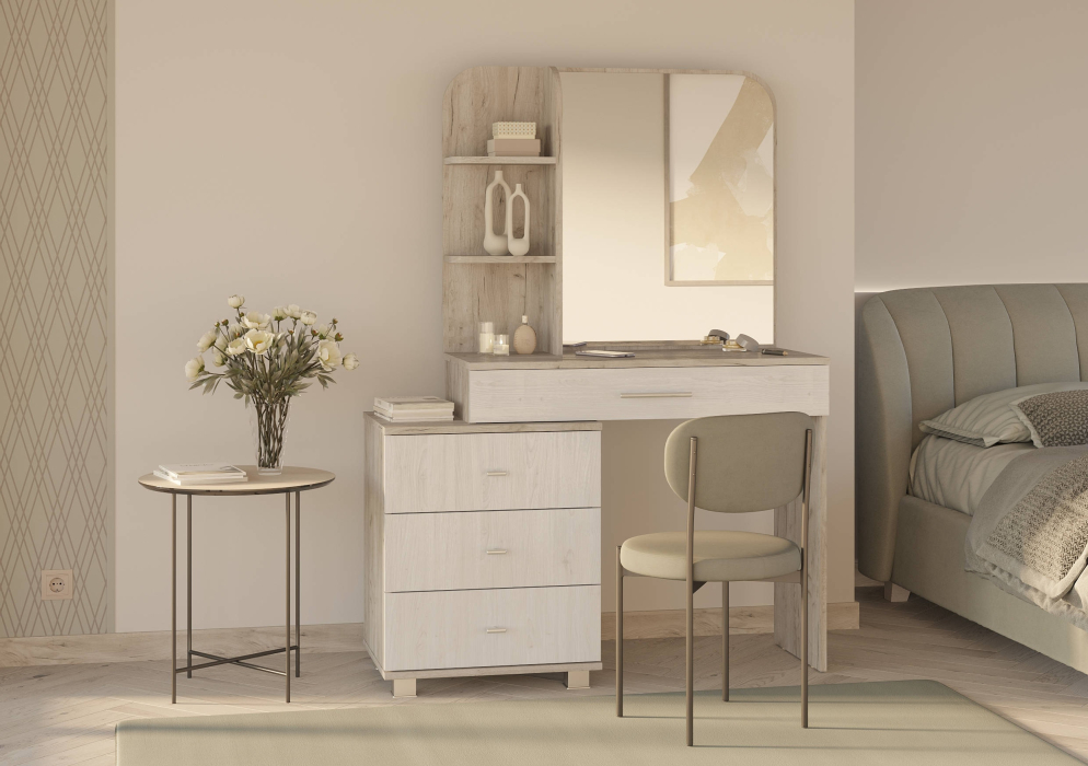 С зеркалом, Трюмо Оливия столик косметический 4-25100