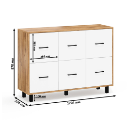 Комод 6-ть ящиков РВК 127-1204