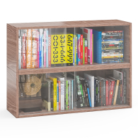 Настенные полки, Комплект из двух книжных полок со стеклом КН-01