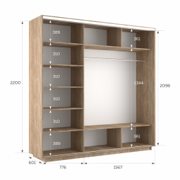Шкаф-купе Экспресс 3-х дверный Фотопечать Калейдоскоп Стекла 240х60х220