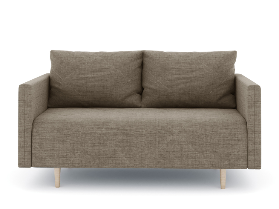 Диваны прямые кухонные, Диван прямой нераскладной Милли мини 2-х  местный с подлокотниками, рогожка Люкс