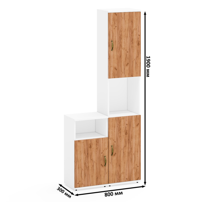 Домашние кабинеты, Пенал открытый с тумбой с дверкой Лидер-8.