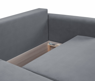 Диван угловой еврокнижка со спальным местом Мэдисон, микровелюр