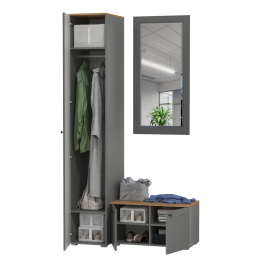 Тумба с зеркалом и шкафом-пеналом в прихожую Остин