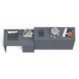 Комод Мори МК1200 8-мь ящиков со столом компьютерным МС-6 правым