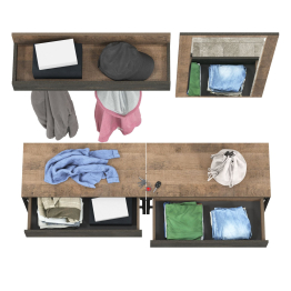 Две обувницы с сиденьем с зеркалом и вешалкой Трувор