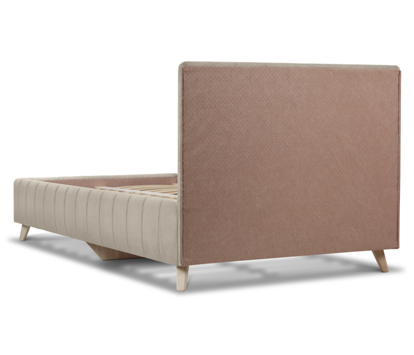 Двуспальные, Кровать с мягким изголовьем Монако 140, микровелюр