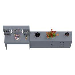 Столик туалетный с полочками и с подсветкой и комод 122-1504