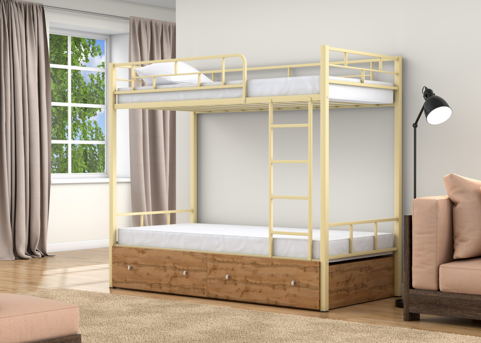 Для подростков, Двухъярусная кровать Валенсия ящики дуб ватан