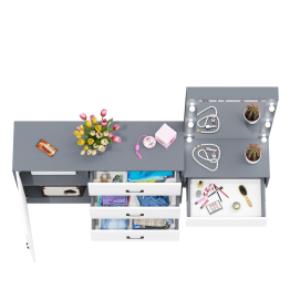 Комод с дверками и ящиками 122-1204 и косметический столик навесной с подсветкой