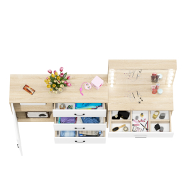 Косметический стол с подсветкой и выдвижным ящиком СТ-4 и комод 122-1204