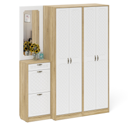 Модульная мебель в прихожую П-6 № 14 МДФ фрезеровка ромб