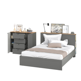 Комод-тумба Остин 16.221 и двуспальная кровать с основанием