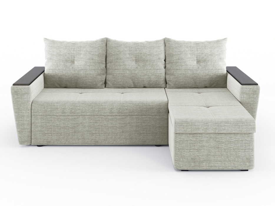 Диваны угловые в гостиную, Диван-кровать угловой Дубай Майами еврокнижка трехсекционная, рогожка Люкс