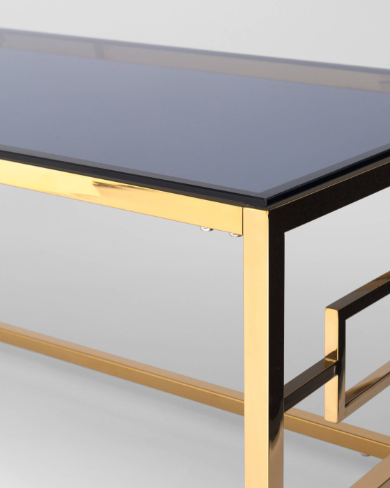 Журнальные столики, Журнальный стол БРУКЛИН 120х60 (Стекло smoke/Сталь золото)