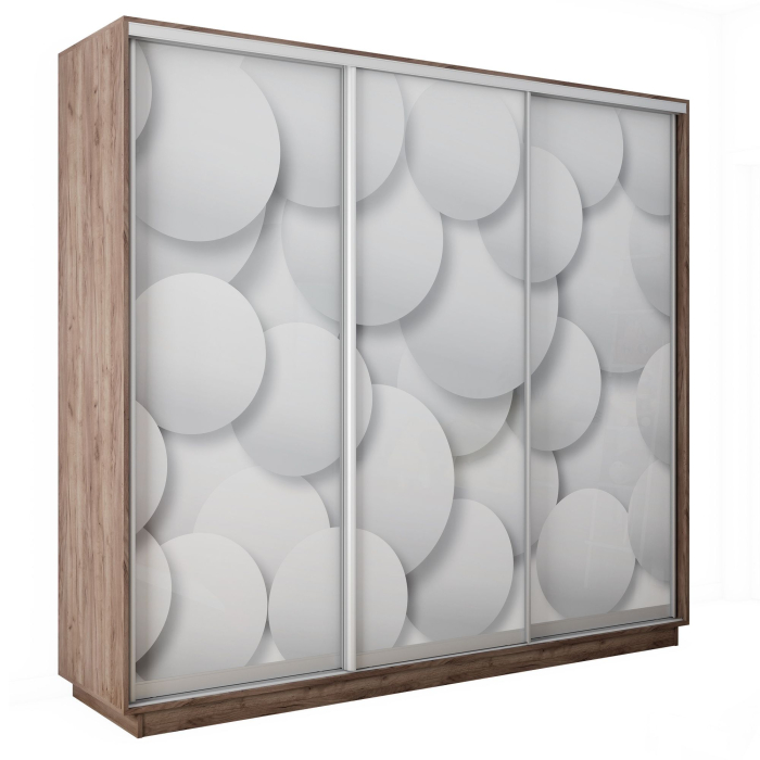 Шкафы-купе 3-х дверные, Шкаф-купе Экспресс 3-х дверный Фотопечать Шары Стекла 210х60х220