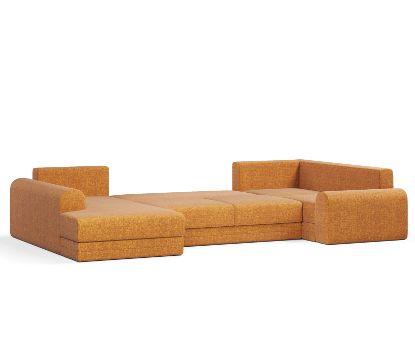 Диваны угловые в гостиную, Угловой диван Модерно П-образный, рогожка