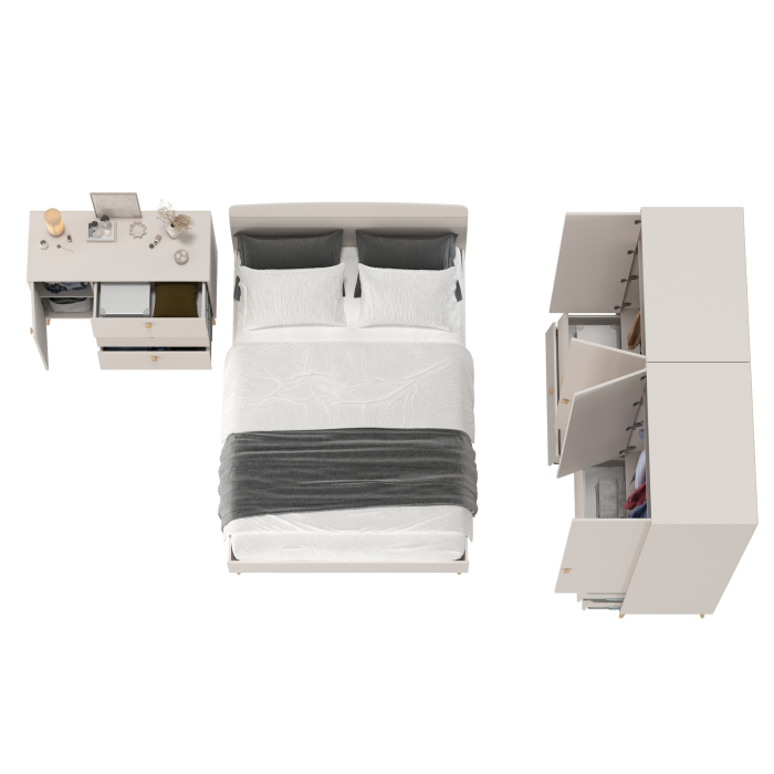 Спальные гарнитуры, Спальня Афина Сп-18 кровать 1400 с комодом и двумя шкафами