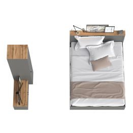 Тумба с дверками Остин 13.257 с кроватью 1600 с основанием и пенал для одежды