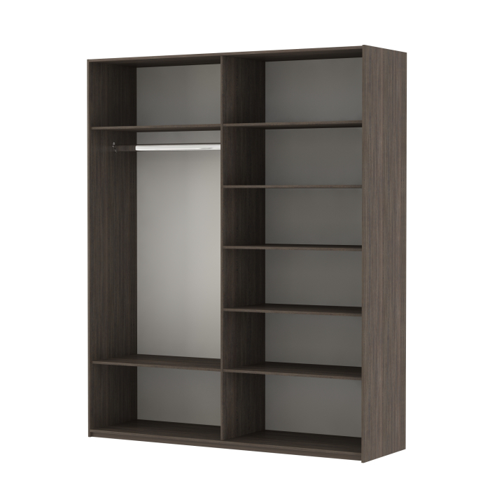 Шкафы-купе 2-х дверные, Шкаф Эста дуо Стекло белое/зеркало 2400 х 1600 х 660