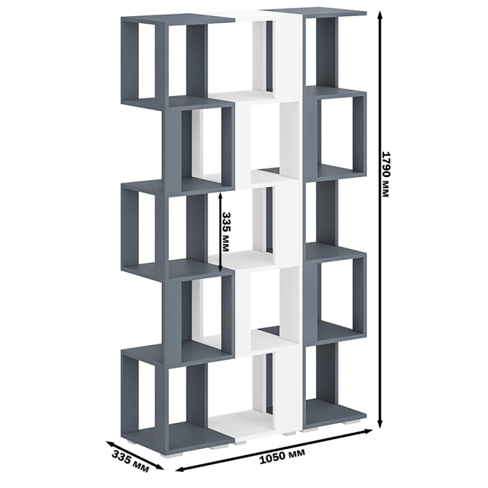 Стеллажи, Комплект их 3-х открытых стеллажей.