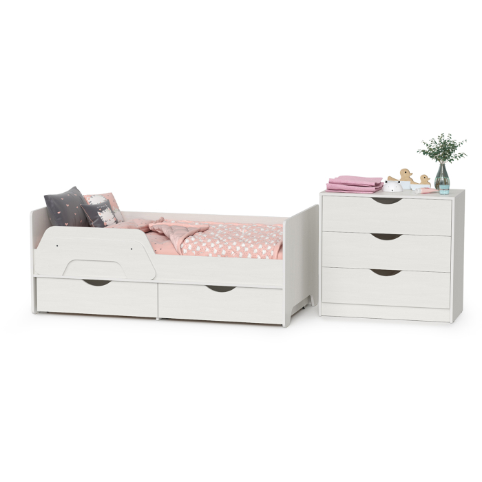Для девочек, Кровать с ящиками с комодом Уна