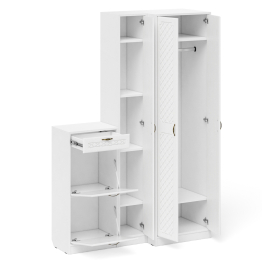 Обувница П-6 две секции с пеналом и шкафом № 28 МДФ фрезеровка ромб