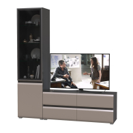 Стенки для гостиной, Гостиная Сидней № 09 с фасадами стекло