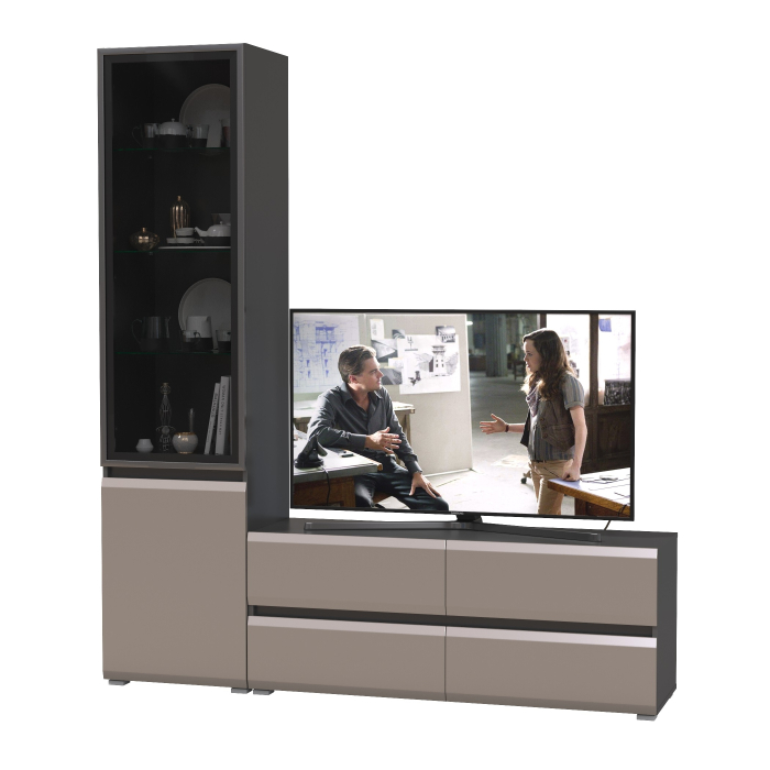 Стенки для гостиной, Гостиная Сидней № 09 с фасадами стекло