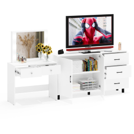 Косметический столик с подсветкой СТ-5 в комплекте с комодом 123-1604