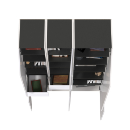 Стенка из шкафов Сидней из двух шкафов с ящиком и одного шкафа-витрины