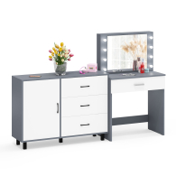 Туалетные столики, Косметический стол с подсветкой и выдвижным ящиком СТ-4 и комод 122-1204