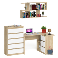 Домашние кабинеты, Комод Мори МК700.5 со столом компьютерным угловым МС-16 правым и открытой полкой 1200