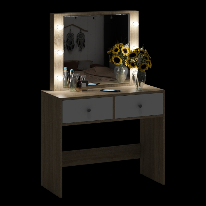 С зеркалом, Стол туалетный с подсветкой СТ-5