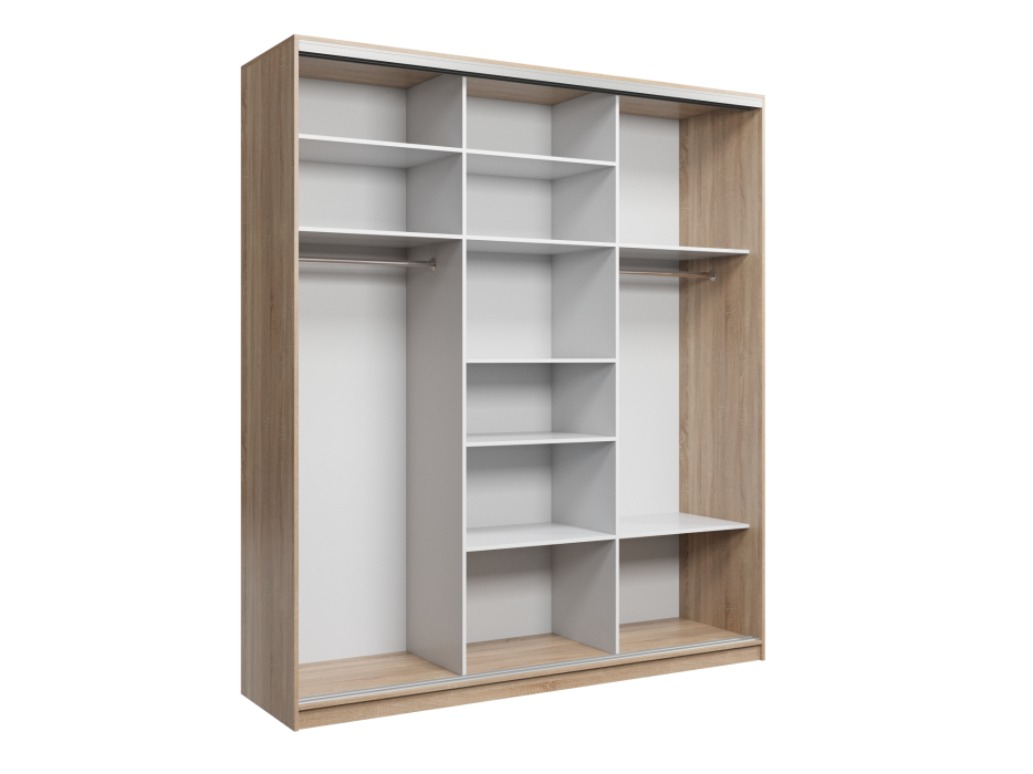 Шкафы-купе, Шкаф-купе Айсберг 210 ВЕНГЕ (белый/зеркало)