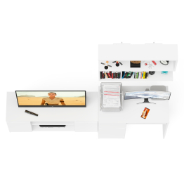 Стол однотумбовый компьютерный Мори МС-1 левый с полкой на 900 и тумбой на 1200