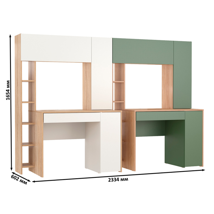 Прямые компьютерные столы, Комплект из рабочих столов Mobi Комфорт 12.71