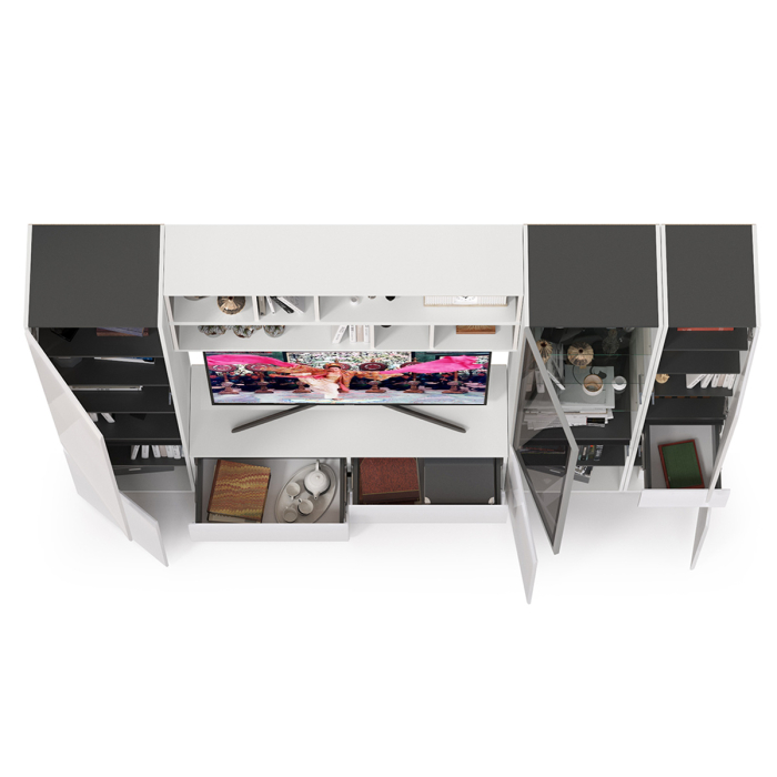 Стенки для гостиной, Широкая стенка в гостиную Сидней № 31