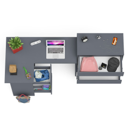 Комод Мори МК800 4-ре ящика с угловым компьютерным столом Мори МС-16 тумба слева