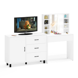 Туалетный столик с подсветкой 115 и комод с дверкой и 3-мя ящиками 122-1204