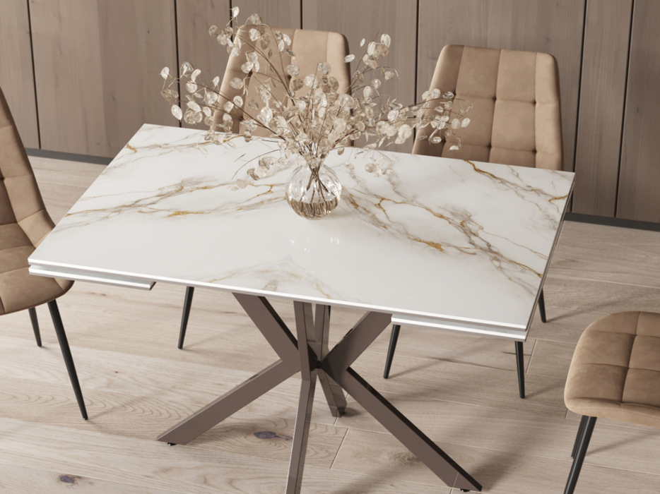 Обеденные столы, Стол обеденный STOOL GROUP Marmer 120-180/80/76 столешница МДФ16/керамика