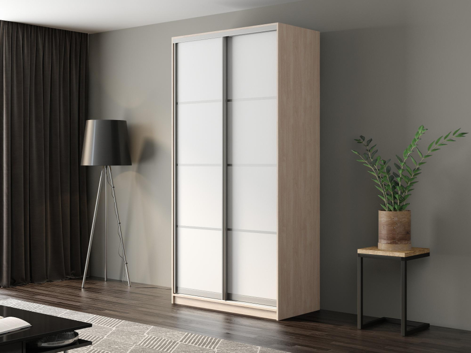 Шкафы-купе, Шкаф-купе Айсберг 120 ШАМОНИ СВЕТЛЫЙ (белый/глухой)