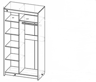 Шкаф-купе шк-20 3-х дверный с зеркалом