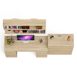 Стол письменный Мори МС-2 с комодом МК800 4 ящика и полкой 1200