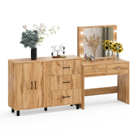 С зеркалом, Комод 123-1204 и косметический столик с подсветкой СТ-5