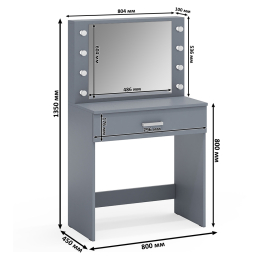 Косметический стол с подсветкой и выдвижным ящиком СТ-4 и комод 122-1204