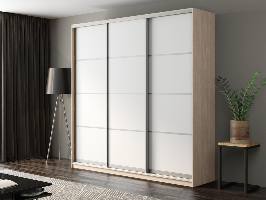 Шкафы-купе, Шкаф-купе Айсберг 250 ШАМОНИ СВЕТЛЫЙ (белый/глухой)