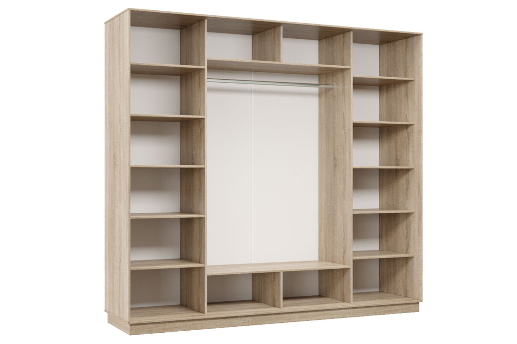 Шкафы-купе 3-х дверные, Шкаф-купе Премьер 60 (01ЗБ;01ЗБ;01ЗБ) фасады зеркало бронза/трёхдверный/Профиль чёрный муар