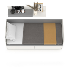 Детская кровать с ящиками Торонто с открытой полкой